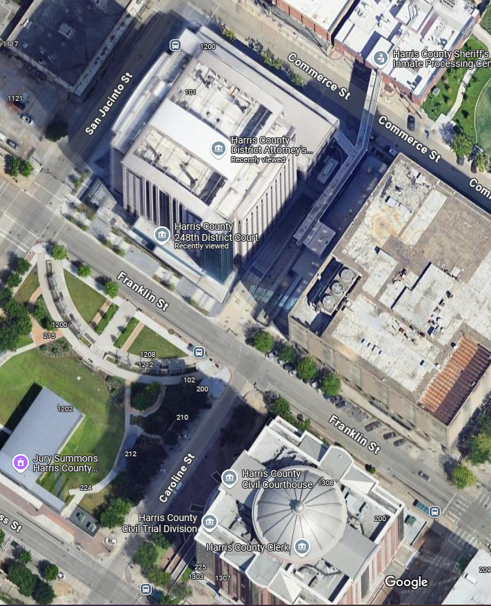 Map showing Harris County District Attorney's Office